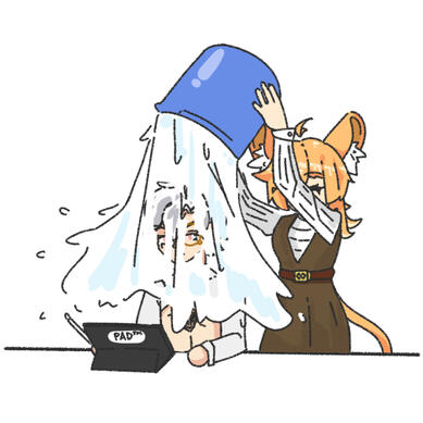 marigold pours bucket on euri.jpg 900 × 900; 225 KB